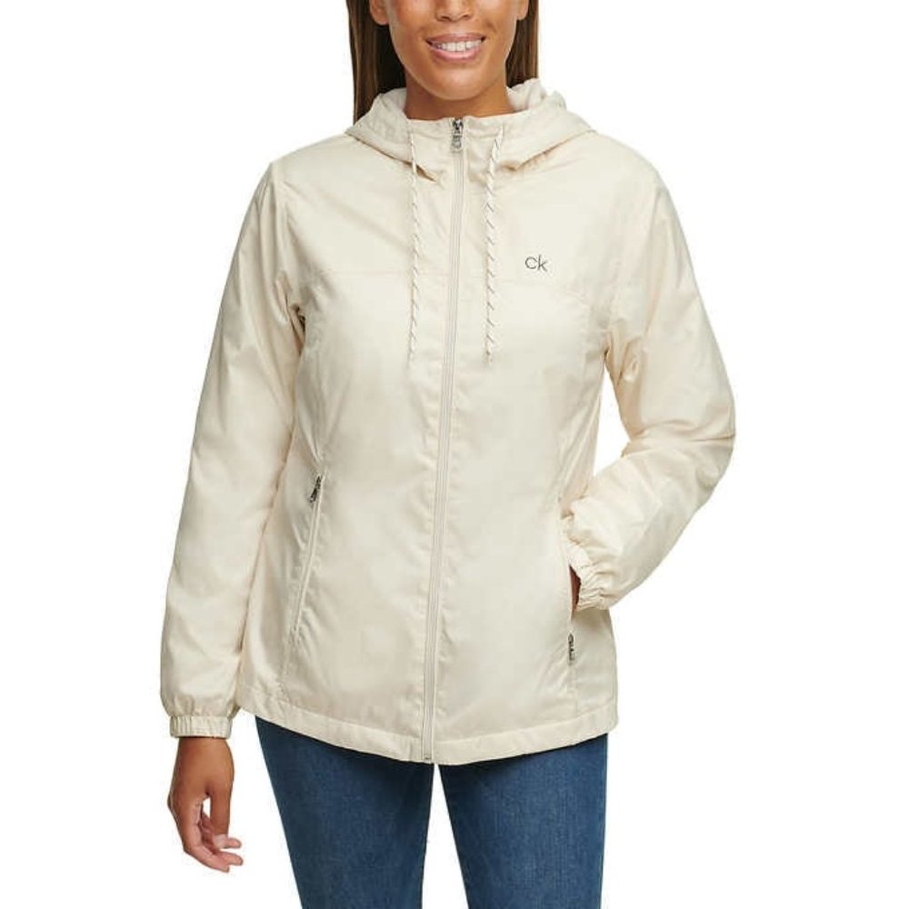 New Calvin Klein Women's Windbreaker Fleece Lined Jacket